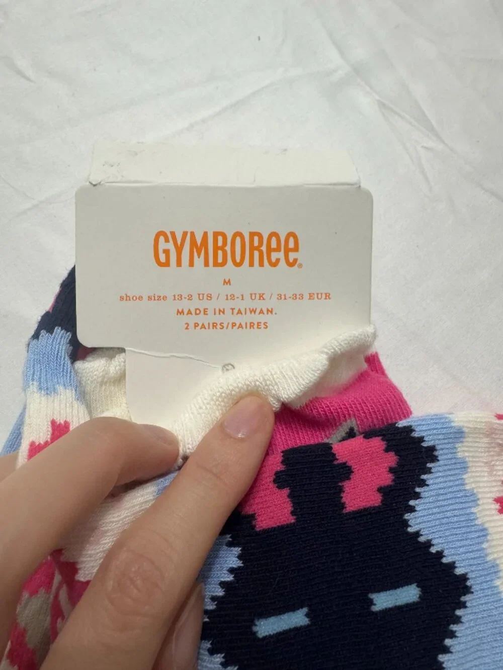 Gymboree Pink Fox Print Socks (2 Pairs) Girls Medium